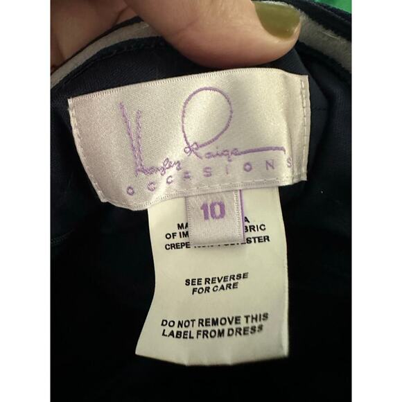 HAYLEY PAIGE OCCASIONS Formal Bridesmaid Dress Gown 5860 Indigo Blue Sz 10 - NWT - Picture 5 of 7